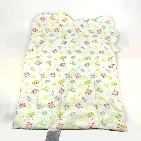 VTG Little Tikes Little Bears Farm Crib Quilt‎ & Pillow Barn Cow Sheep Dog Chick